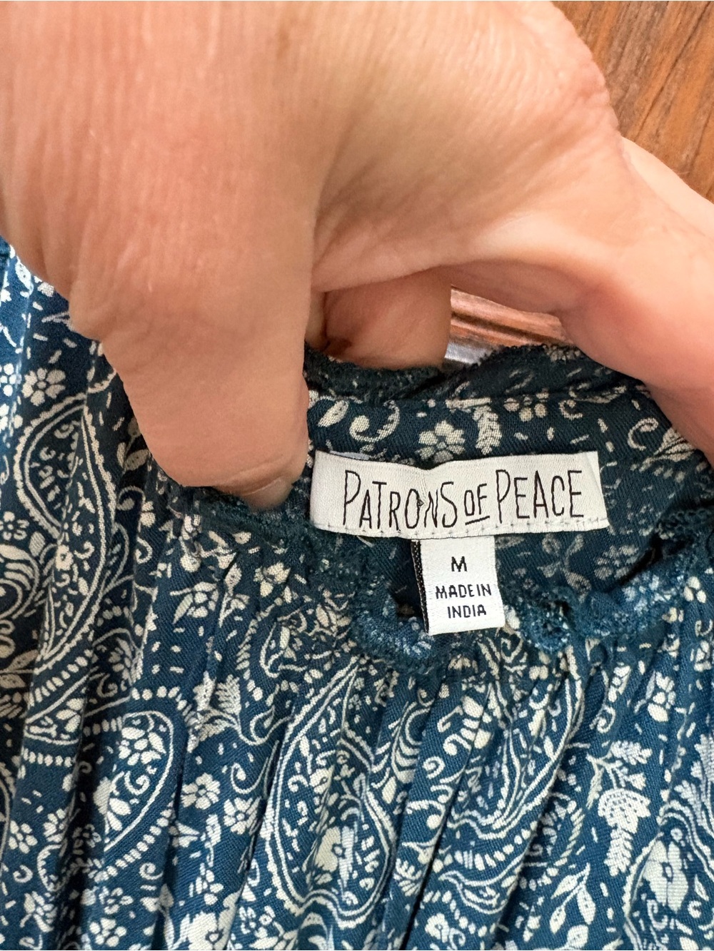 NWOT Patrons of Peace Smocked Boho Maxi Sundress SZ M - Picture 2 of 9